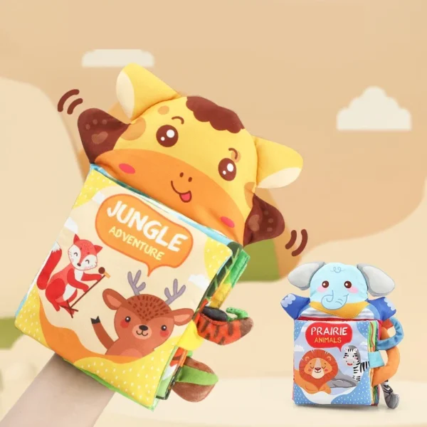 Hand Puppet Fabric Books Newborn Baby Educational Cloth Book Kids Early Learning Develop Cognize Reading Puzzle Book Toys