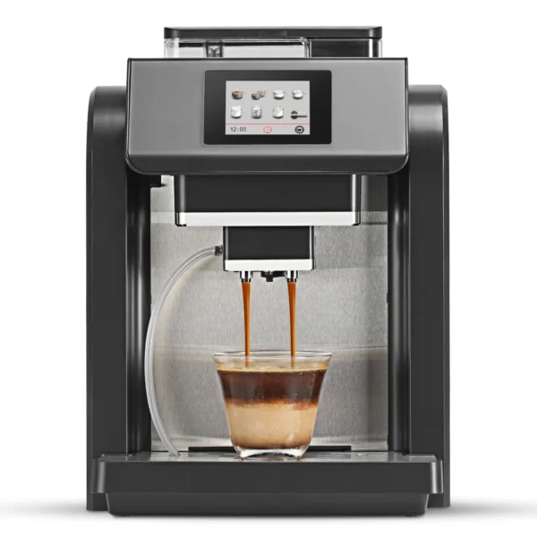 Mcilpoog ES317 Fully Automatic Espresso Machine with Milk Frother,Intuitive Touch Display ,7 Flavors for Home,Office,and More.