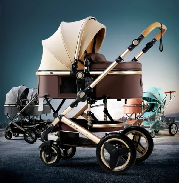 Belecoo 3 in 1 Travel System Baby Stroller,High Land-Scape Four Wheels Stroller with Baby Comfort ,for 0-3 years old,can be fold