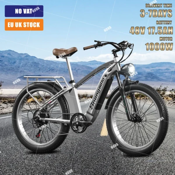 Shengmilo MX04 Electric Bike 1000W BaFang Motor 48V 17.5AH 26*3.0-inch Fat Tire Retro Ebike Mountain Snow Adult Electric Bicycle